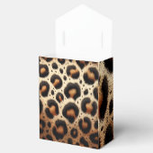 Beige & Zwarte Leopard Bont Dierenprint Vlekken Bedankdoosjes (Geopend)