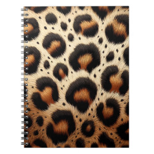 Beige & Zwarte Leopard Bont Dierenprint Vlekken Notitieboek