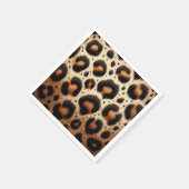 Beige & Zwarte Leopard Bont Dierenprint Vlekken Servet (Hoek)