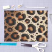 Beige & Zwarte Leopard Bont Dierenprint Vlekken Tissuepapier (Craft)