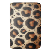 Beige & Zwarte Luipaardbont Dierenprint Stippen Badmat (Voorkant Verticaal)