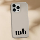 Beige zwarte minimalistische moderne Initiaal mono Case-Mate iPhone Case