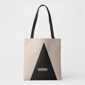Beige Zwarte Moderne Minimaal tote tas (Voorkant)