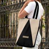 Beige Zwarte Moderne Minimaal tote tas