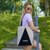 Beige Zwarte Moderne Minimaal tote tas