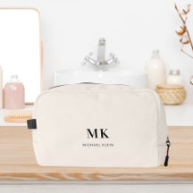 Beige zwarte monogram initialen naam
