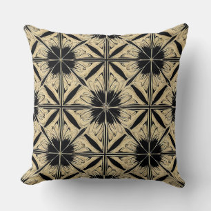 Beige Zwarte Patroon Decoratie Voor Modern Huis Kussen