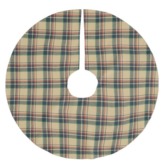  beige zwarte rode groene vlekvormig patroon kerstboom rok (Voorkant)