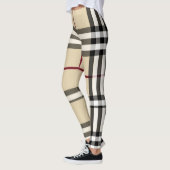 Beige/zwarte/rode/witte spelige Leggings (Links)