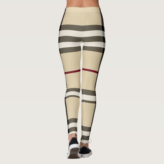 Beige/zwarte/rode/witte spelige Leggings (Achterkant)