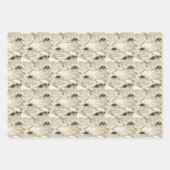 Beige & Zwarte Toile Inpakpapier Vel (Voorkant)