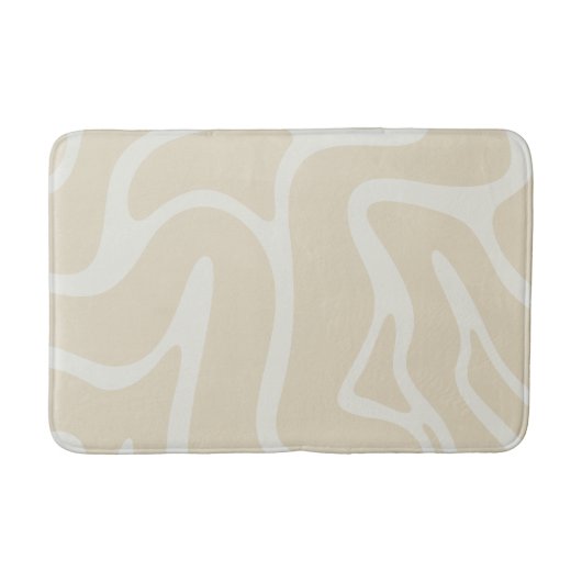 BeigeCream Organisch Hedendaags Minimalistisch Badmat (Voorkant)