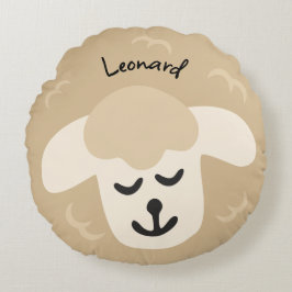 Beiges Schaf - personalisierbares Kinderkissen Rond Kussen