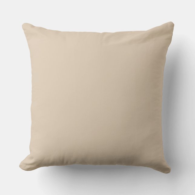 Beigi effen kleur, eenvoudig, modern, elegant kussen (Voorkant)
