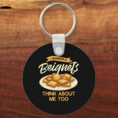 Beignet New Orleans French Quarter Sleutelhanger (Voorkant)