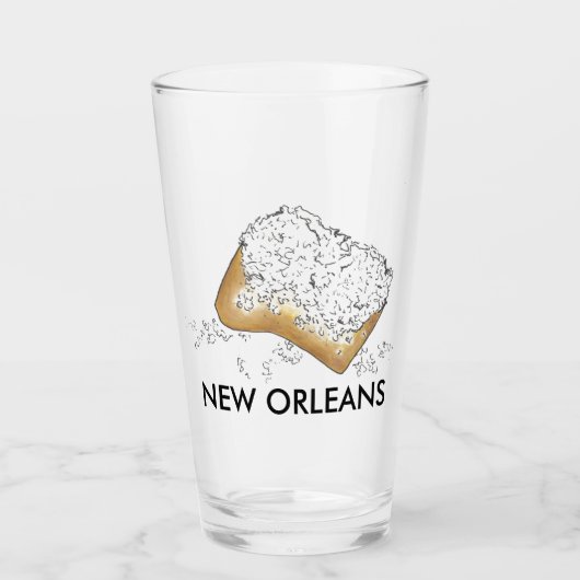 Beignet New Orleans NOLA Louisiana Pastry Glas (Voorkant)