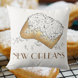 Beignet Pastry Louisiana LA New Orleans NOLA Food Kussen