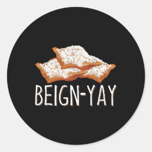 Beignet-yay offerte voor een Beignet Byker Ronde Sticker