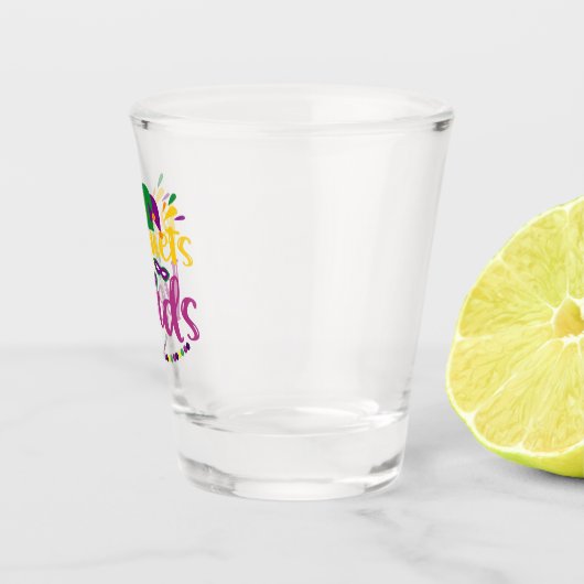 Beignets & Beads Grappig Mardi Gras Carnaval Gesch Shot Glas (Rechts)