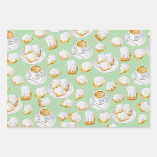 Beignets en koffie inpakpapier (Voorkant 3)