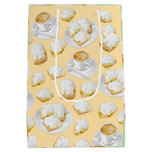 Beignets en koffie inpakpapier medium cadeauzakje (Achterkant)