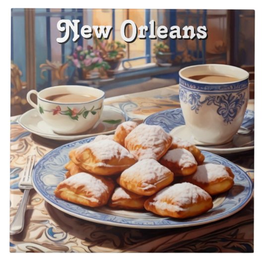 Beignets New Orleans Baked Sweet Treat Kitchen Tegeltje (Voorkant)