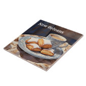 Beignets New Orleans Cuisine Baked Dessert Kitchen Tegeltje (Zijkant)