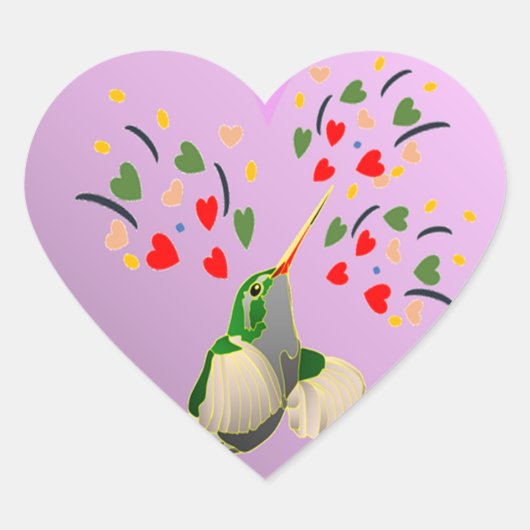 BEIJA-FLOR APAIXONADO HART STICKER (Voorkant)