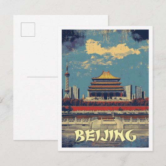 Beijing China Art Vintage Travel Illustratie Briefkaart (Voorkant / Achterkant)