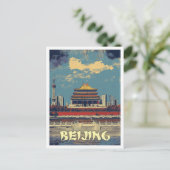Beijing China Art Vintage Travel Illustratie Briefkaart (Staand voorkant)
