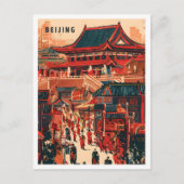 Beijing China Art Vintage Travel Illustratie Briefkaart (Voorkant)