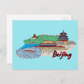 Beijing, China beroemde stad Briefkaart (Voorkant / Achterkant)
