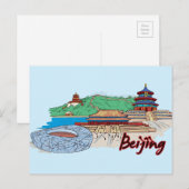 Beijing, China beroemde stad Briefkaart (Voorkant / Achterkant)