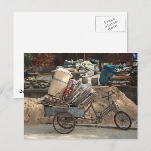 Beijing China Bicycle Briefkaart (Voorkant / Achterkant)