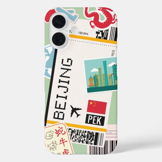 Beijing China Boarding Pass Case-Mate iPhone Case (Achterkant)