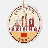 Beijing China City Skyline Embleem Keramisch Ornament (Links)