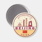 Beijing China City Skyline Embleem Magneet (Voorkant / Achterkant)