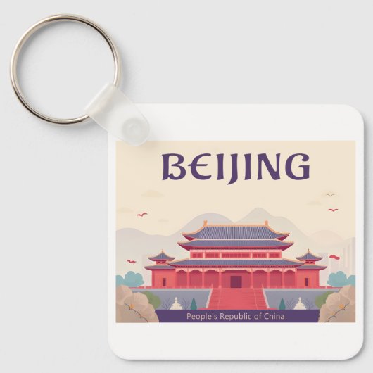 Beijing China De Verboden Stad Pastelreizen Sleutelhanger (Voorkant)