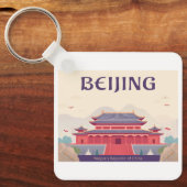 Beijing China De Verboden Stad Pastelreizen Sleutelhanger (Voorkant)