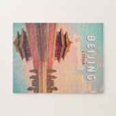 Beijing China Illustration Travel Art Vintage Legpuzzel (Horizontaal)