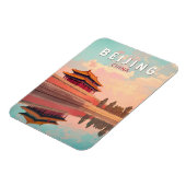 Beijing China Illustration Travel Art Vintage Magneet (Linkerzijde)