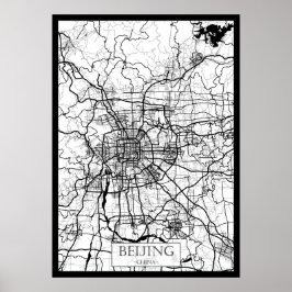Beijing China Kaart Poster