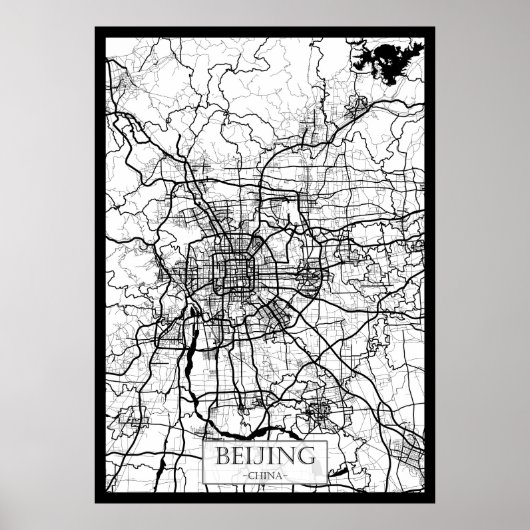 Beijing China Kaart Poster (Voorkant)