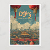 Beijing China Kunst Reizen Illustratie Briefkaart (Voorkant)