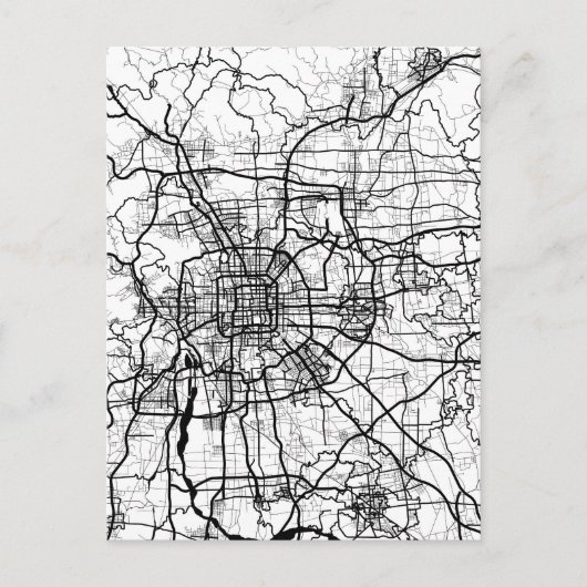 Beijing China Map Briefkaart (Voorkant)