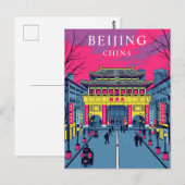 Beijing China Retro Travel Art Briefkaart (Voorkant / Achterkant)