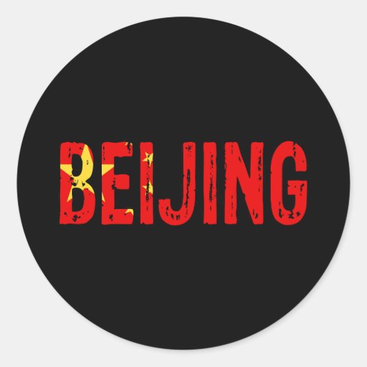Beijing China Ronde Sticker (Voorkant)