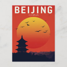Beijing China Tempel Zonsondergang