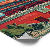 Beijing China Tiongkok Vintage Beroemde Reisplaats Poster (Hoek)