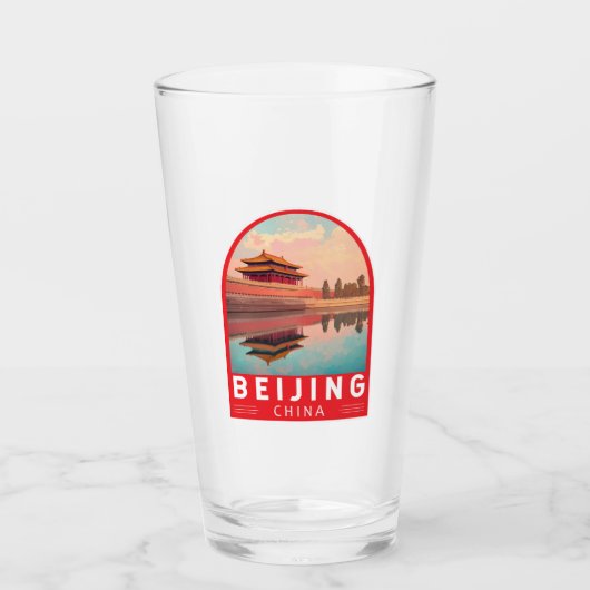 Beijing China Travel Art Emblem Glas (Voorkant)